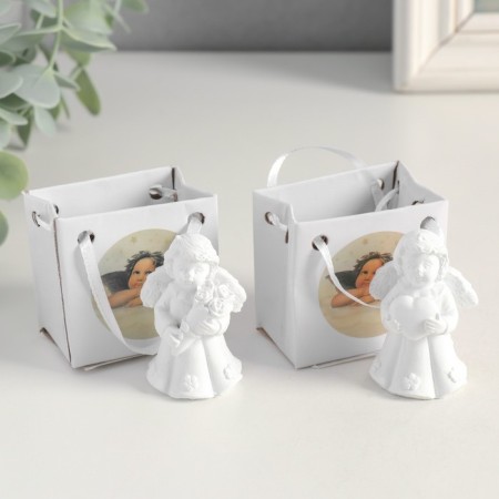 Polystone souvenir "Snowthrough angel in a dress with flowers" mix 5.2x3.3x3 cm-1