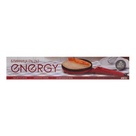 Electric pancake Energy EN-262, submersible, 650 W, D = 20 cm, capacity for dough, red-7