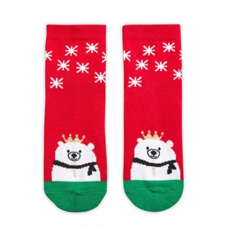 Socks for girls, size 14-16, green color, red, 3 pcs