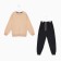 Kit for children (sweatshirt, trousers), beige/black mix, height 140 cm