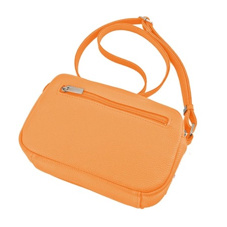 Bag women, genuine leather, orange 20x7x14 cm-2