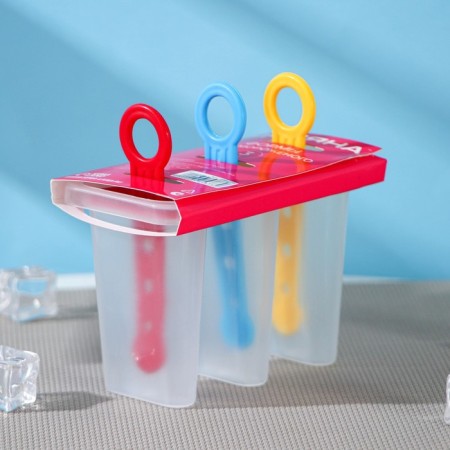 Form for ice cream shares "Simple", 11 × 11 × 6.5 cm, 3 cells, color mix-2