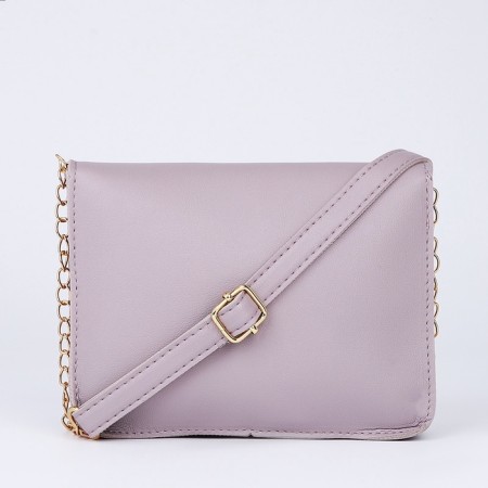 Bag on a strap with a chain, 19x5x15cm, lilac color-6