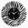 Wall clock, interior "zebra", silent, d-34 cm, black