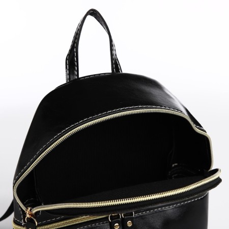 Open-ryukzak-mini made of artificial leather with lightning, black color-3
