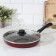 The “Expert” pan, d = 28 cm, plastic handle, glass cover, anti -stick coating, burgundy color
