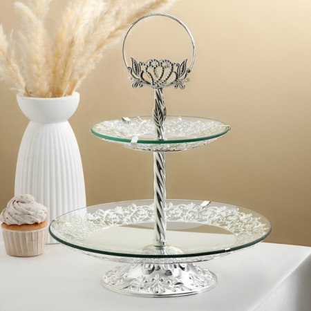 2-tier everages “Fainting”, D = 28/41 cm, Mix color-7