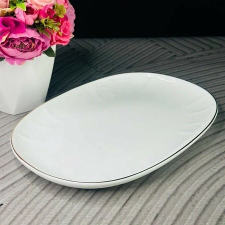 Oval dish Lenardi Maria Gold, length 26 cm