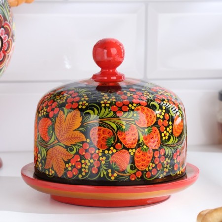 Масленка , 15х12 см, хохлома-3