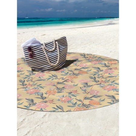 Pareo and beach rug "Flower weaving", d = 150 cm-2