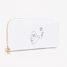 Women's wallet with lightning, white color