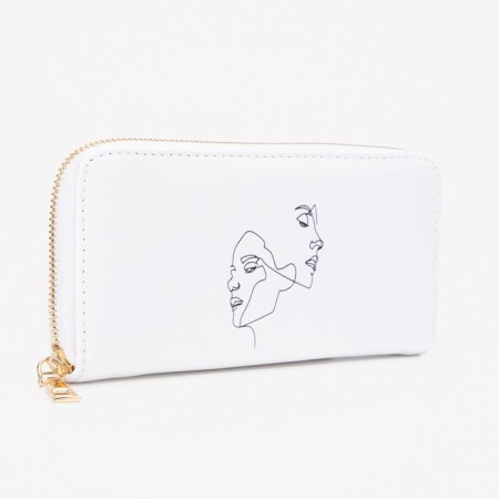 Women's wallet with lightning, white color