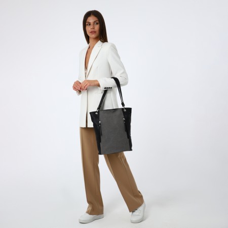 Bag Vita with a zipper, gray color-5