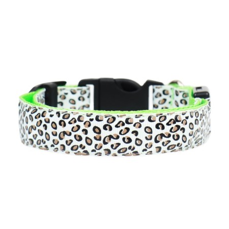 Collar with backlight leopard 3 glow modes size XL, Osh 60-70 x 2.5 cm Green-4