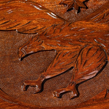 Handmade backgammon "Eagle Attack" with a pen, 60x30 cm, with a chess field, an array of walnut, Armenia-5