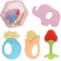 A set of silicone teeters "berry", with a rattle, 4 pcs., In the case, crumb I