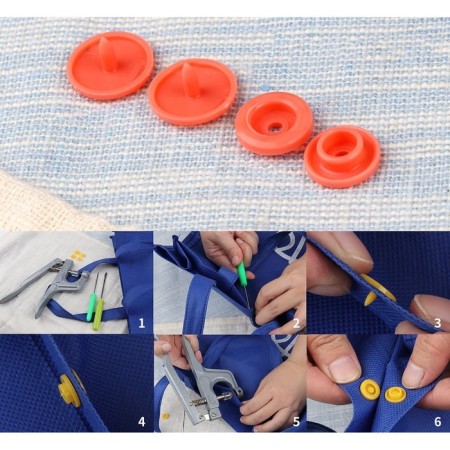 Set for installing plastic buttons: buttons, d = 12 mm, 50 pcs, forceps, awl, screwdriver, in the organizer-8
