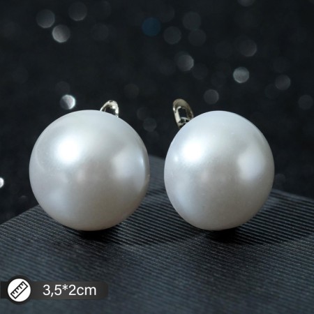 Earrings with pearls "Flower" Dawn, white in silver