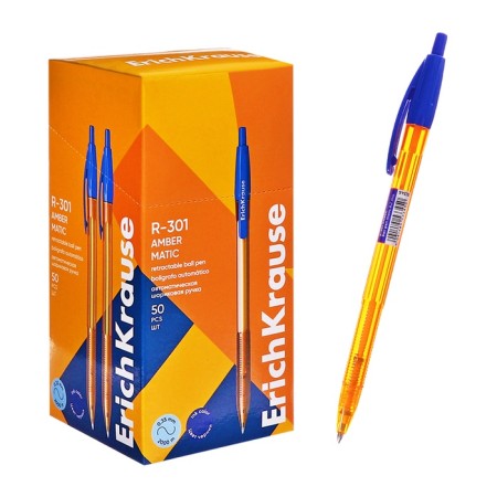 Handle Automatic Erichkrause R-301 Amber Matic, node 0.7 mm, blue ink, writing line 2000 meters-7