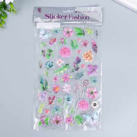 Stick plastic volumetric "butterflies and flowers" mix 14.5x25 cm-3