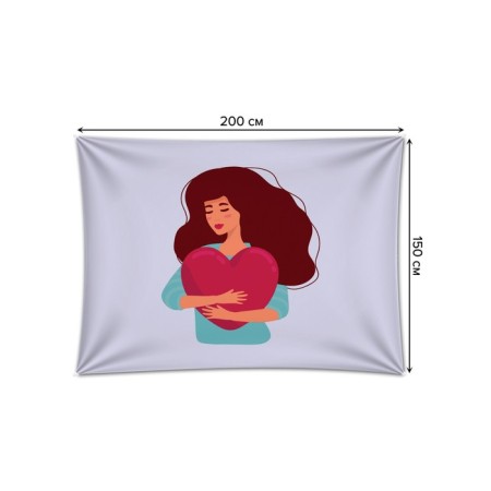 Decorative panel with photo printing "Hugging heart", horizontal, size 150x200 cm-1