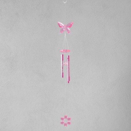 Wind Music Plastic "Butterfly with Flower" mix 4 tubes 40 cm