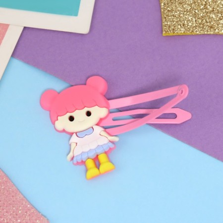 Invisible hair "Adele" (set 2 pcs) girl, 5.5 cm, pink-2