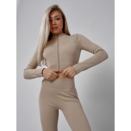 Sports suit female, size 42, beige color-7