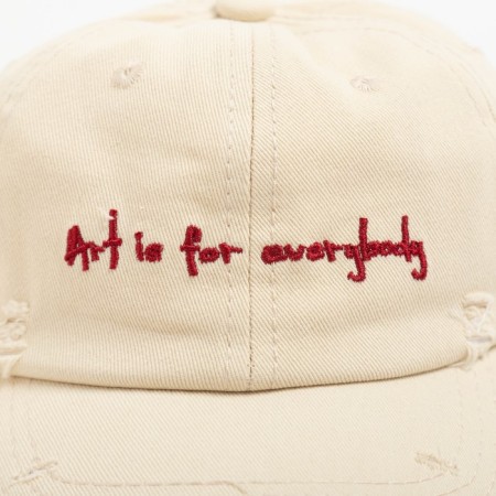 Children's cap "Art is for EVERYBODY" minku beige color, size 48-50-3
