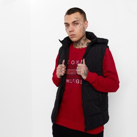 Warm vest of men's, black color, size 50-1