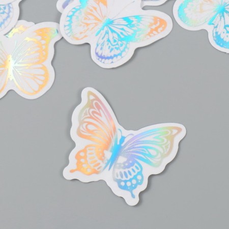 Plastic sticker "Holography. Butterflies" set 38 pcs 13x11.5x0.5 cm-2