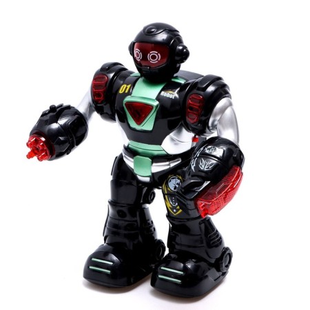 Superbot robot, light and sound effects, works from batteries, green color-1