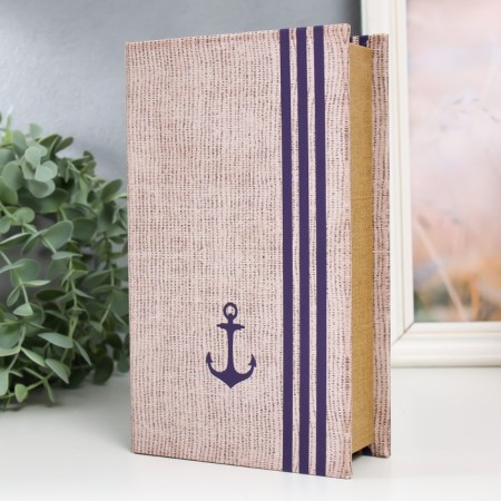 Safe-book wood to the leatherette "anchor" 21x13x5 cm-1