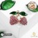Berry brooch, color pink green in gold
