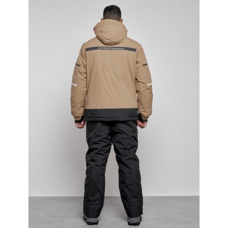 Ski costume male winter, size 48, beige color-3