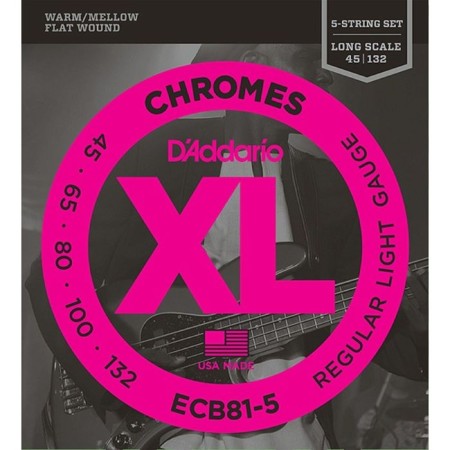 Strings set for a 5-string bass gitars D’ADDARIO ECB81-5 Chromes