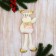 Soft suspension "Deer in a shiny suit, long legs" 8x23 cm, pink