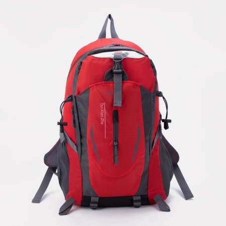 Tourist backpack with extension, 7 liters, 2 lightning departments, 4 pockets, black/red color