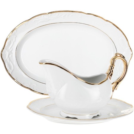 Dining Service 6/25 TULIP, Sveta Tulip decor, golden holders, 25 items