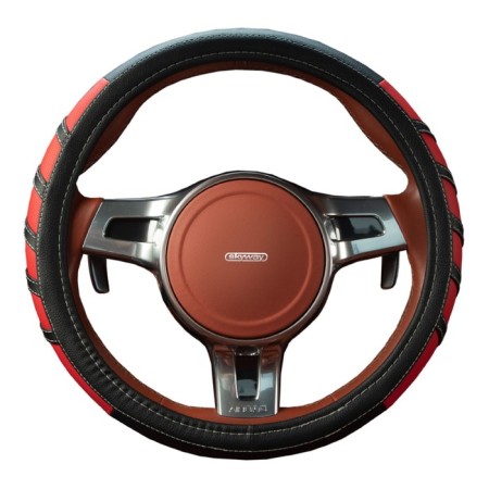 SkyWay braid, eco-leather, black and red, s01102285-9