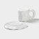 Tea couple ceramic "basalt", 2 items: mug 200 ml, saucer d = 14.8 cm, white color