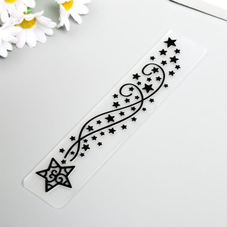 Embosing stencil plastic "Large and small stars" 3x15 cm-1