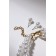 Set 2 objects: chocker, earrings "celebration" trio, white-golden color, 30 cm