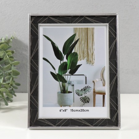 Photo frame plastic 15x20 cm "Abstraction from the Black lines" silver 1.5x18.6x23.6 cm-1
