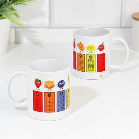 Sublimation mug "Detachment table. Fruits", with application, 320 ml