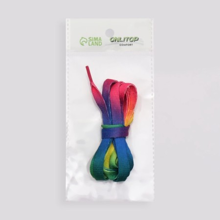 Shoes for shoes, steam, flat, 8 mm, 90 cm, rainbow color-5