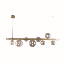 Светильник подвесной Indigo, 11026/10PL Gold. 10х28Вт, G9, 1200х275х300/1480 мм, цвет янтарный