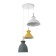 Lamp Bayerlux "Varmo" 3he27 40w yellow white green 41x41x25-125cm