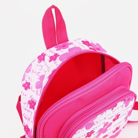Baby backpack on lightning, external pocket, pink color-5