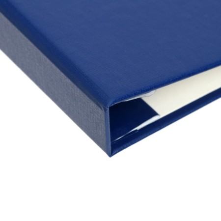 A4 course folder, boumvinyl, scallops/cassation, without paper, blue color (capacity up to 300 sheets)-2
